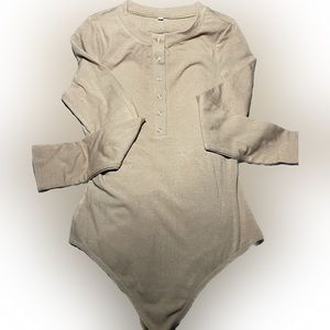 Ladies Tops Blouses Long Sleeve Front Button Up Tight Women Casual Bodysuit